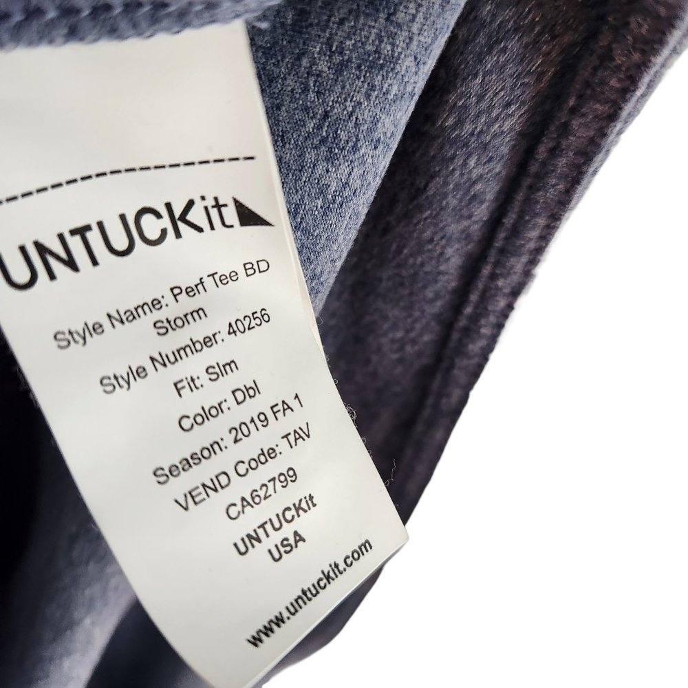 Untuckit Men's Shirt XL Blue Slim Fit Perfect Tee Button Down Extra Large - Picture 5 of 9